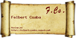 Felbert Csaba névjegykártya